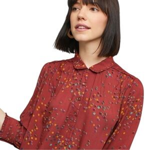 Anthropologie Maeve Red Polka Dot Top